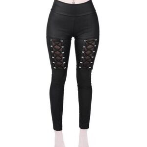KILLSTAR Black Astoria Faux Leather Leggings